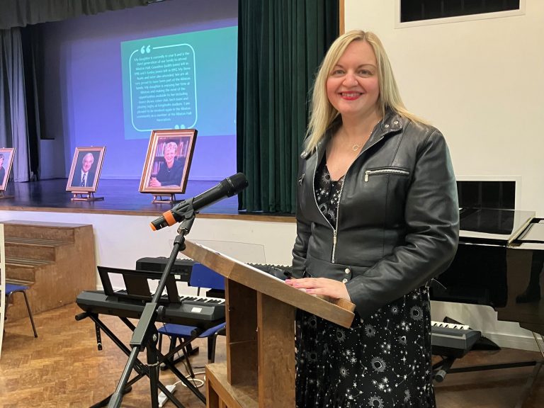 Giving a talk at Ribston Hall High School