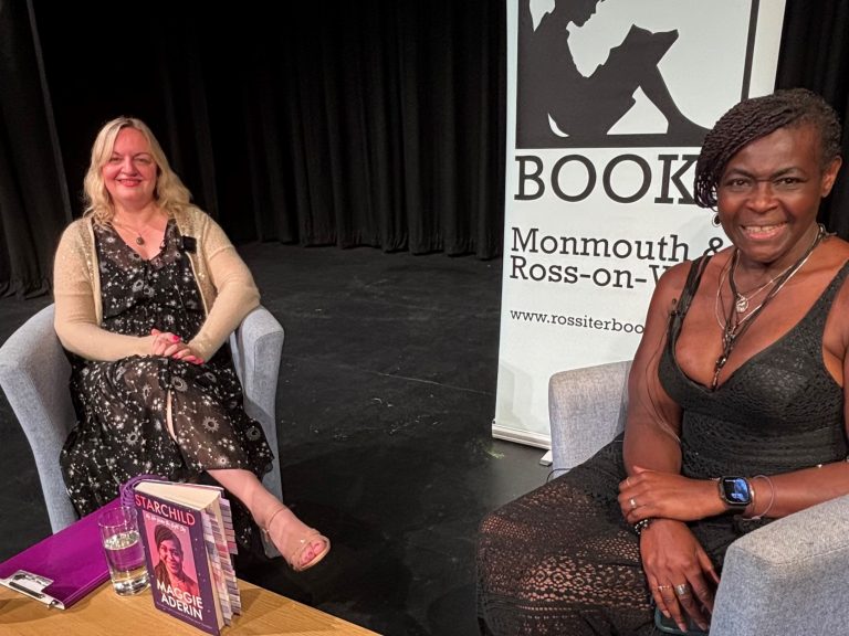 On stage for Rossiter Books in Monmouth